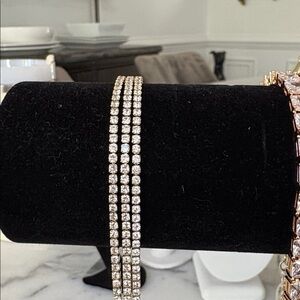 ✨NEW Tennis Bracelet Gold Plated Triple strand 7.5” HIGH END Hypoallergenic